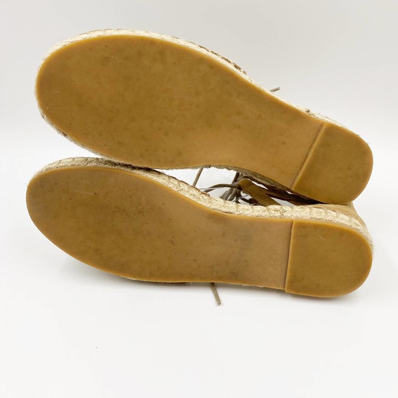 Sage & Simple Nude Tan Lace Up Espadrille Flats 6 Medium - Picture 8 of 10